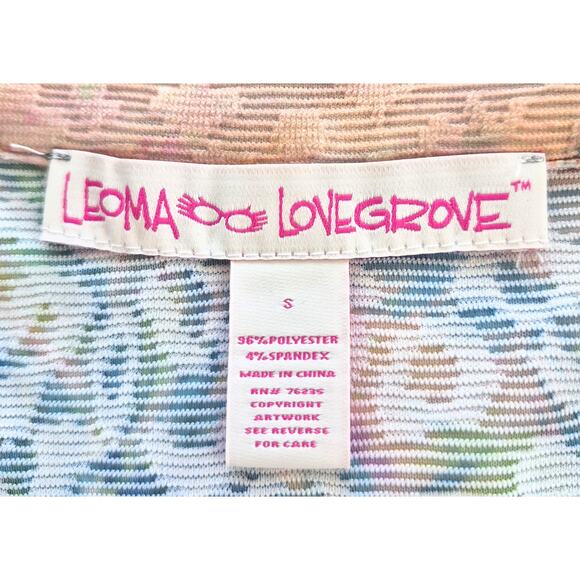 Leoma Lovegrove Sz S Open Front Cardigan Jacket Colorful Tropical Light Weight - Picture 3 of 9